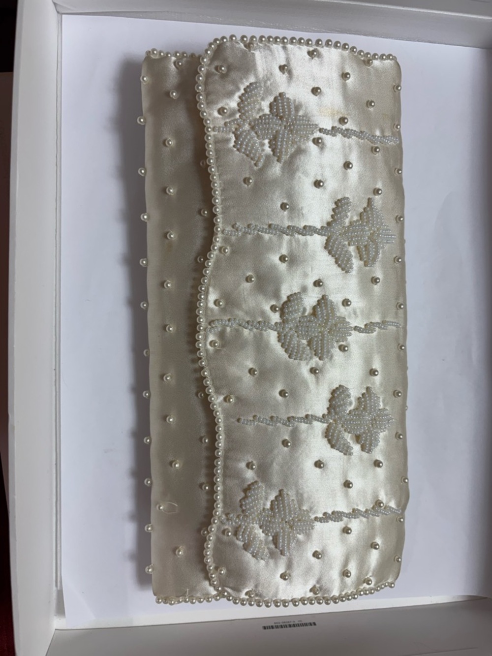 VTG - 1998 Wedding Pearl Clutch Purse 10”x5” - Picture 8 of 8